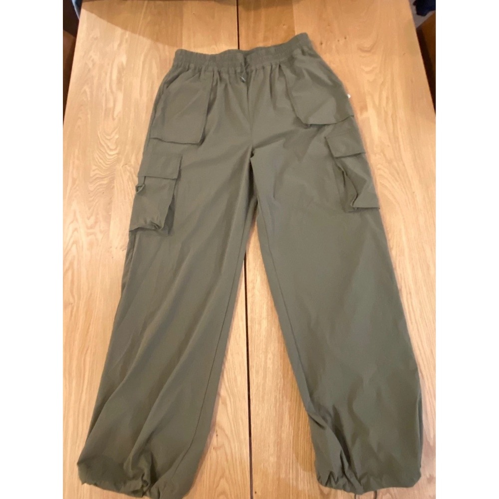 Fabletics Baggy Cargo Pants Heights Women's Parachute Joggers Large Olive Green - Picture 3 of 6